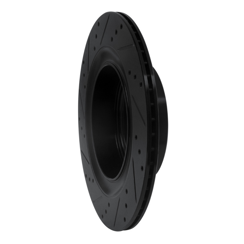 Infiniti G35 Brake Rotor (1) - Rear Right - R1 Concepts - Drilled & Slotted - Black - `07-`15